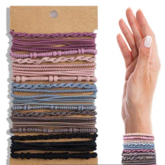 Multicolor Braided Hair Ties/Bracelet 20 Count - Picture 3 of 3